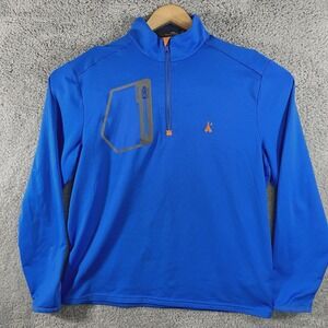 Ralph Lauren RLX Mens Pullover Blue Jersey 1/4 Zip‎ Size Large Performance Golf